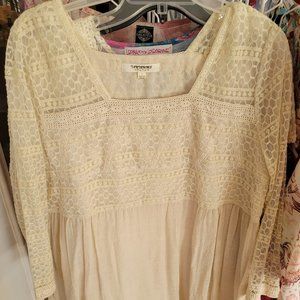 Beige Lace Country Top